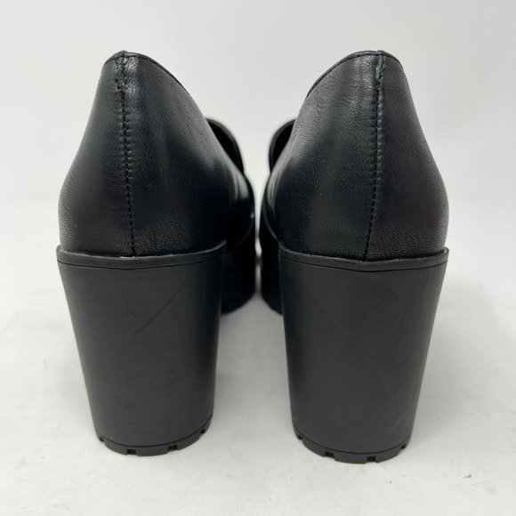 (SOLD)Mix No. 6 Shoes sz 7 ½” Janesa Black Platform Waffle Sole Slip on Buckle - Picture 5 of 10